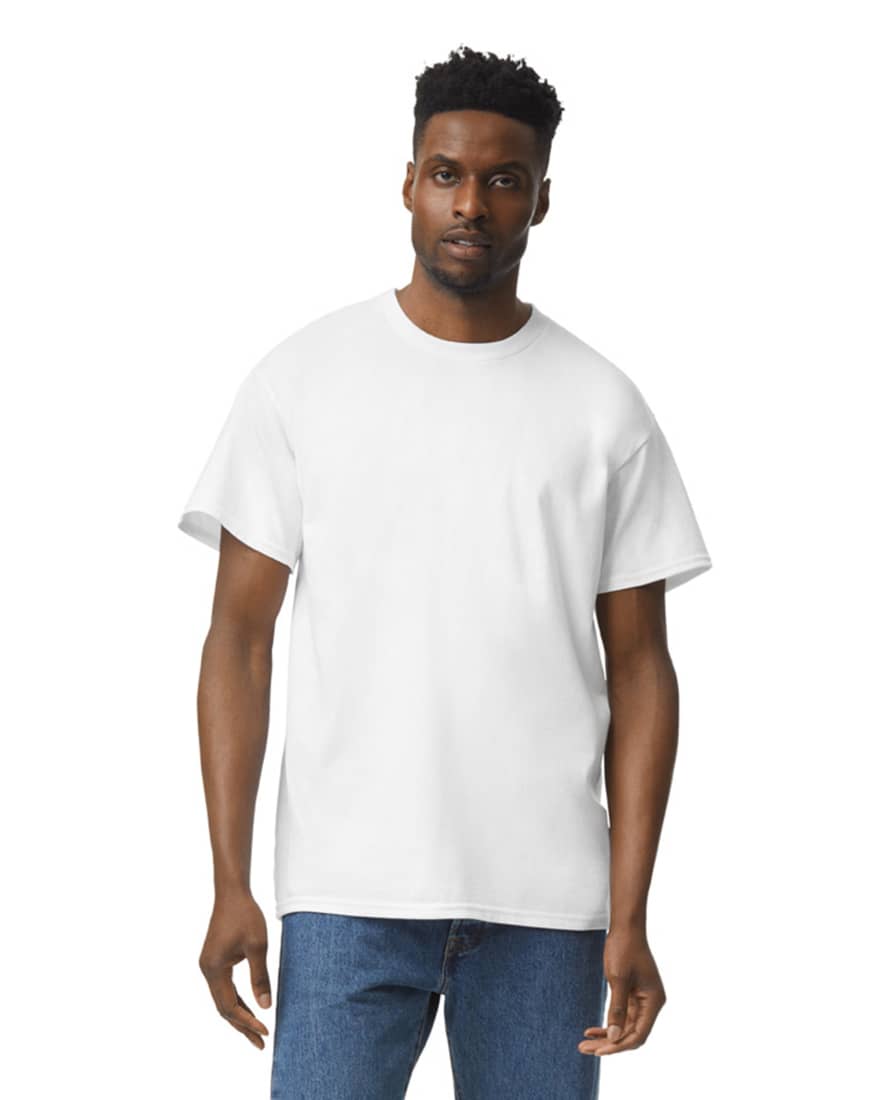 Weißes Gildan Heavy Cotton T-Shirt, unbedruckt